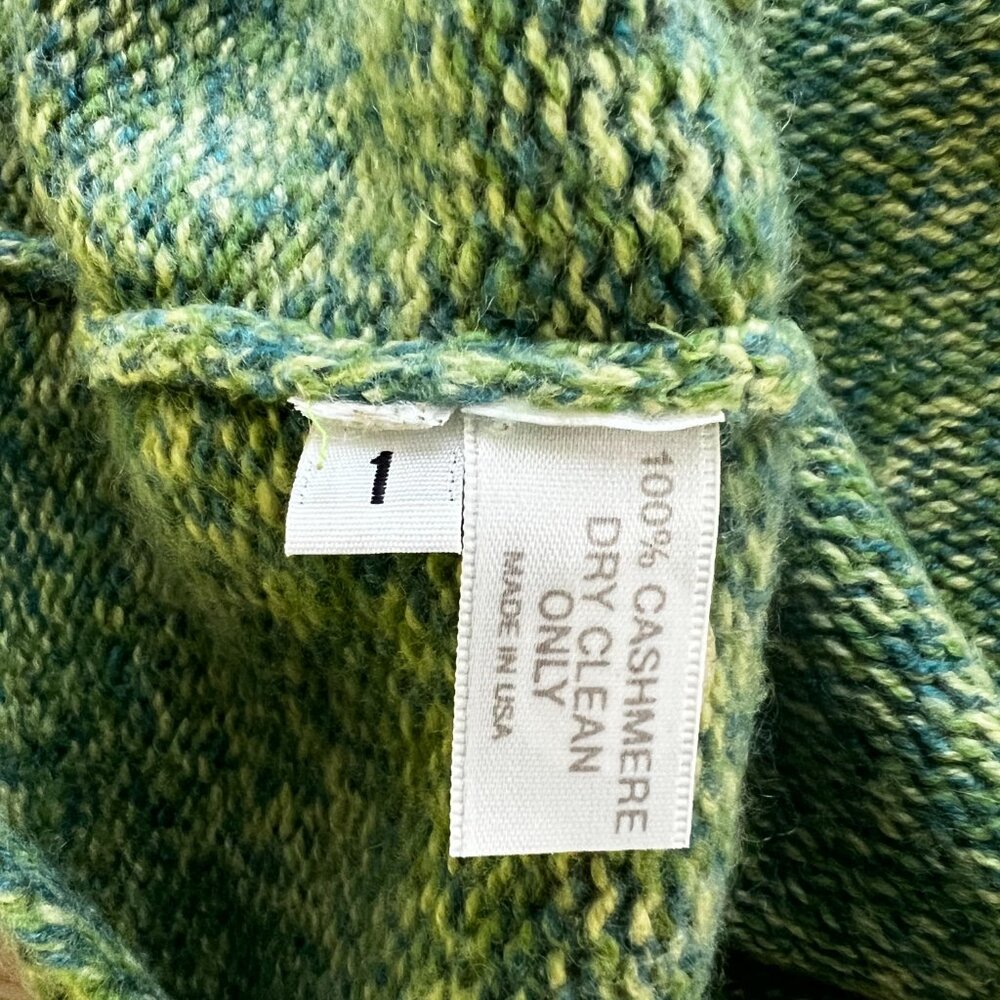Margaret O’Leary Hand Knit 100% Sleeveless Cashmere Sweater – Mélange Turtleneck - Picture 4 of 5